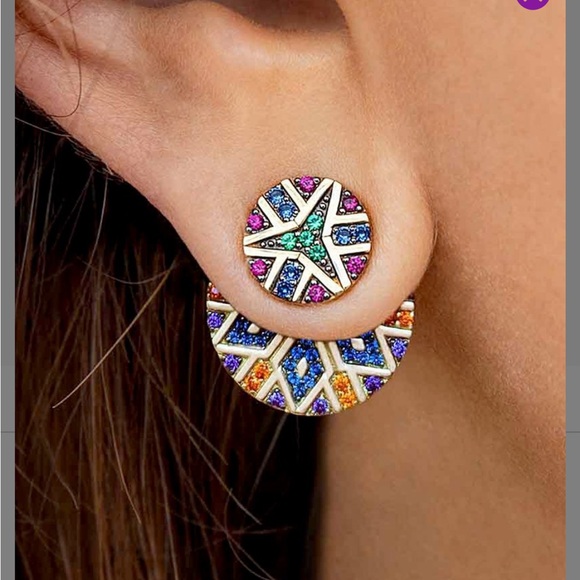 Don’t Ask Jewelry - Ear Jacket jewel earrings still sealed in bag and never worn NWT